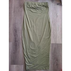 Revamped Long Green Pencil Skirt Women's Medium Elastic Waist